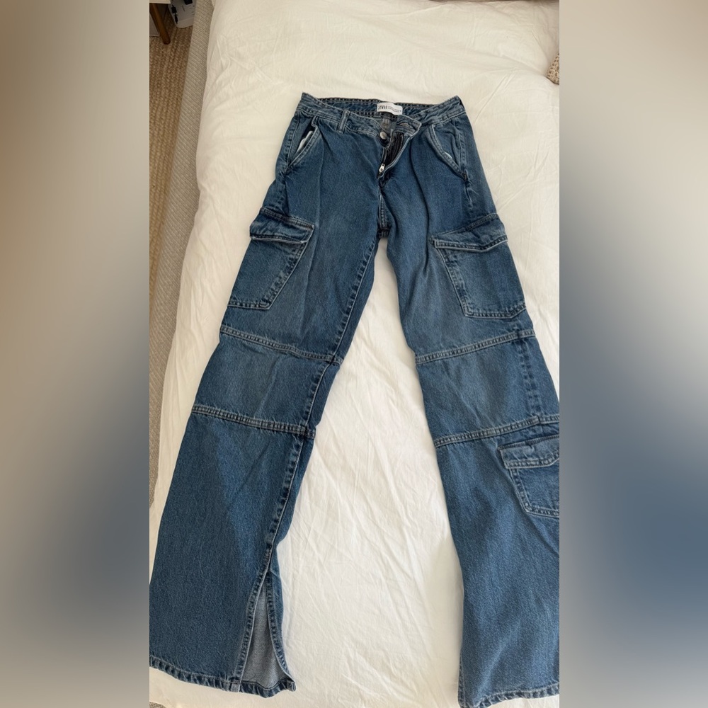 Zara Women’s Denim Cargo Pants